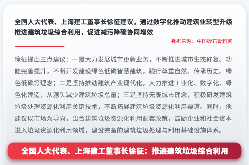 兩會(huì)發(fā)聲:未來投資開辦建筑垃圾處理廠前景大好 兩會(huì)發(fā)聲:未來投資開辦建筑垃圾處理廠前景大好